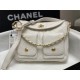 Chanel Hobo handbag AS4743 Shiny calfskin & gold-tone metal White High