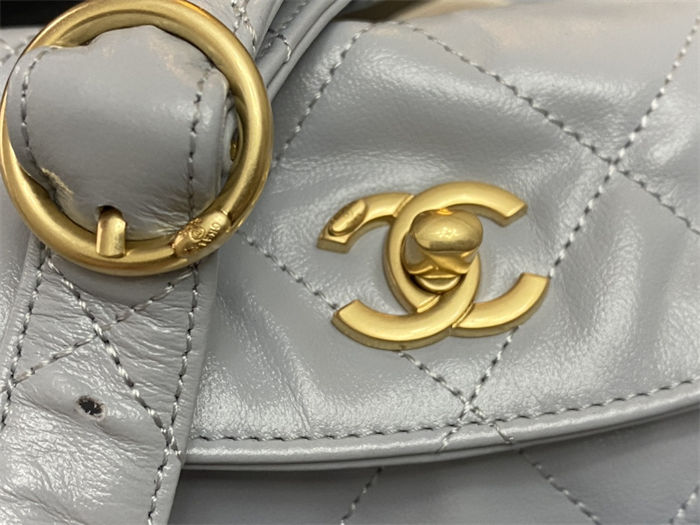 Chanel Hobo handbag AS4743 Shiny calfskin & gold-tone metal Blue High