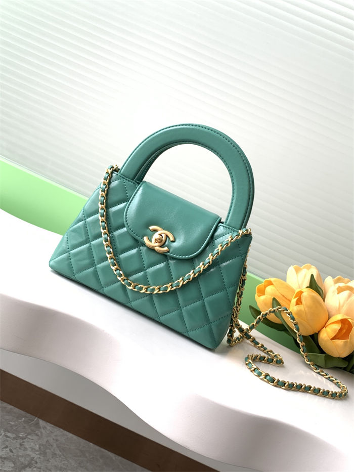 Chanel MINI SHOPPING BAG AS4416 Shiny Aged Calfskin & Gold-Tone Metal Green-Lt High