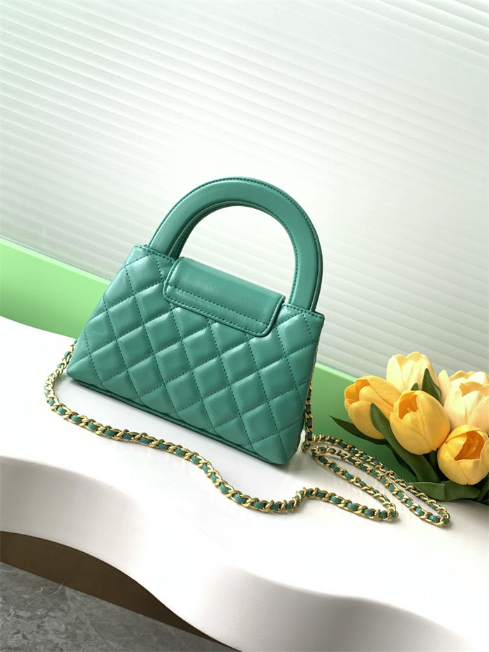 Chanel MINI SHOPPING BAG AS4416 Shiny Aged Calfskin & Gold-Tone Metal Green-Lt High