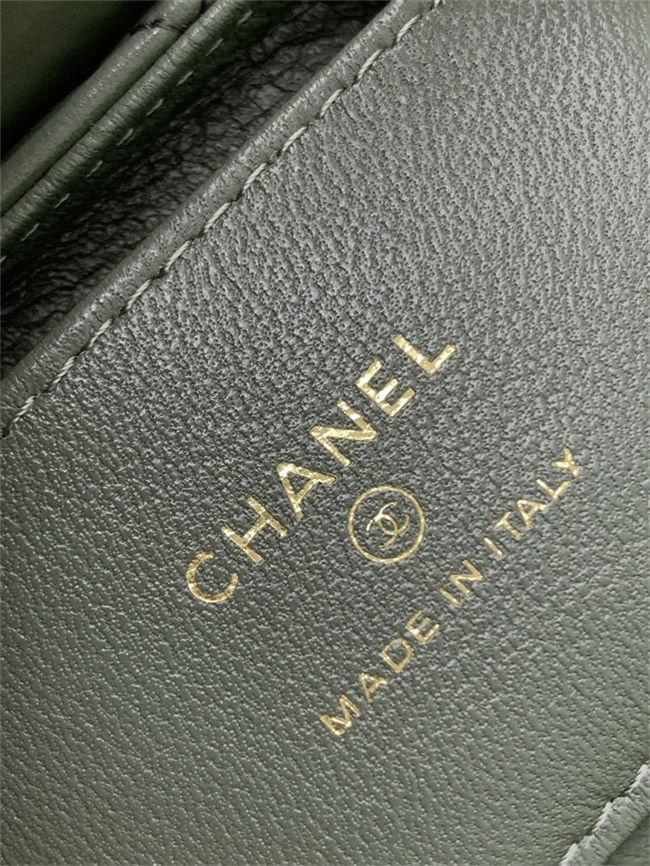 Chanel MINI SHOPPING BAG AS4416 Shiny Aged Calfskin & Gold-Tone Metal Green-Lt High