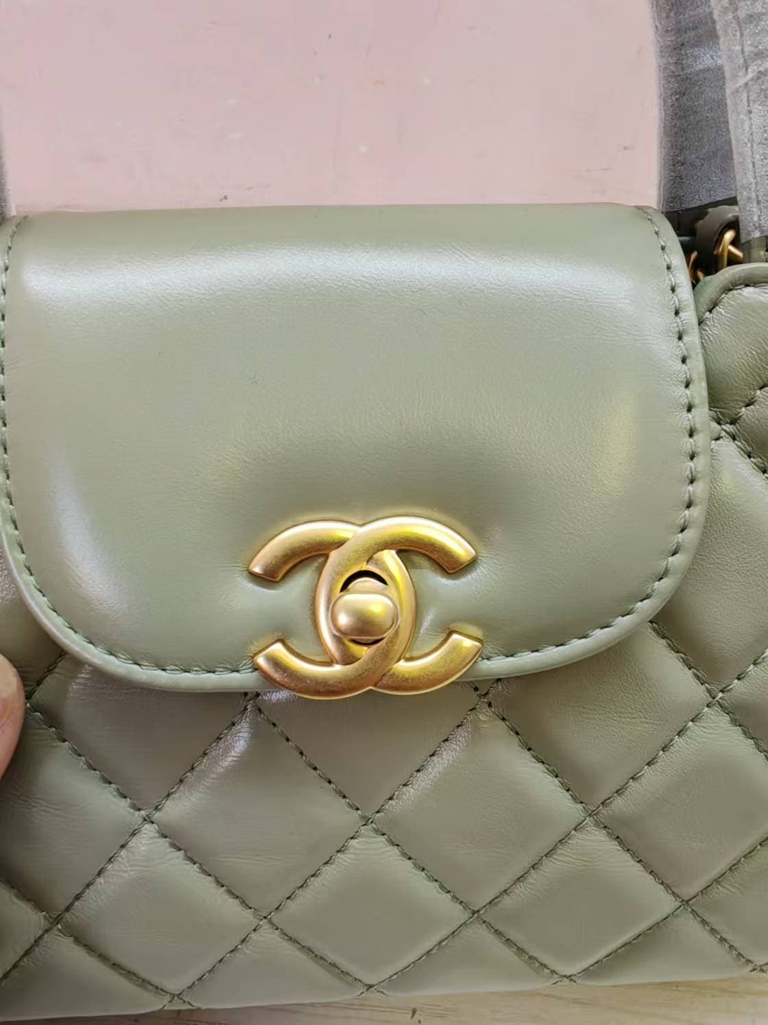 Chanel MINI SHOPPING BAG AS4416 Shiny Aged Calfskin & Gold-Tone Metal Cuba High