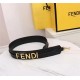 Fendi STRAP YOU Leather shoulder strap Black High