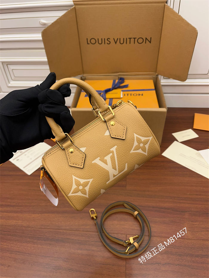 Louis Vuitton NANO SPEEDY Monogram Empreinte Leather M81457 Top