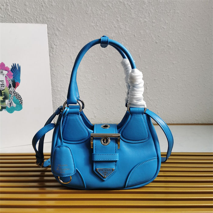 Prada Moon padded nappa-leather bag 1BA381 Blue High