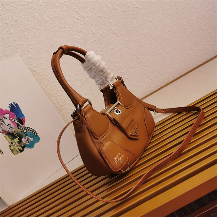 Prada Moon padded nappa-leather bag 1BA381 Caramel High