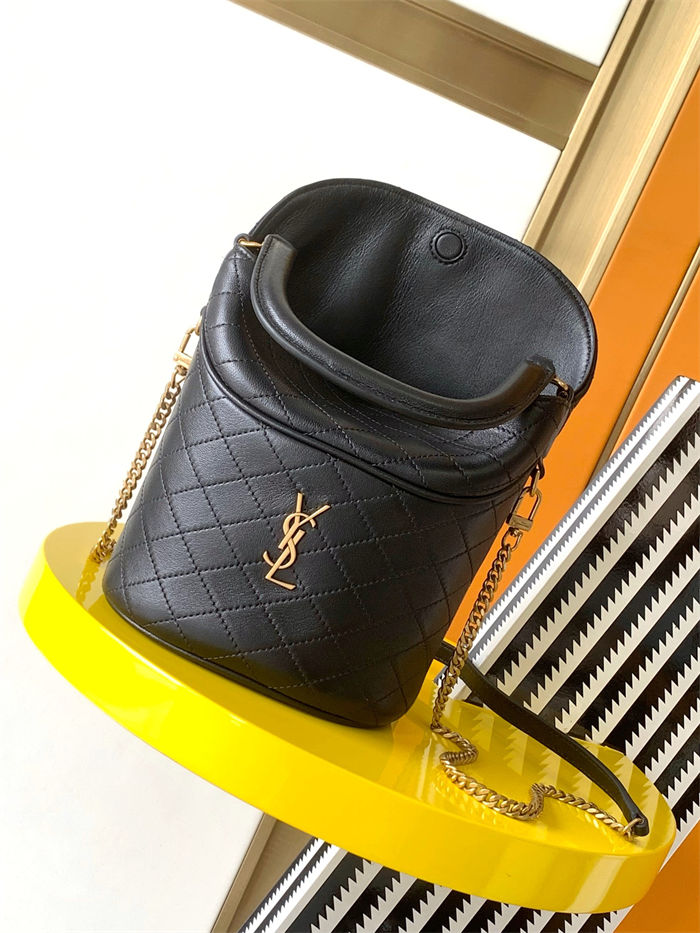 GABY BUCKET BAG IN LAMBSKIN BLACK High