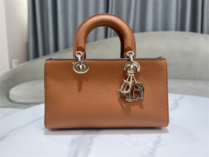 Lady D-Sire Small My ABCDior Bag Bull Leather Brandy High