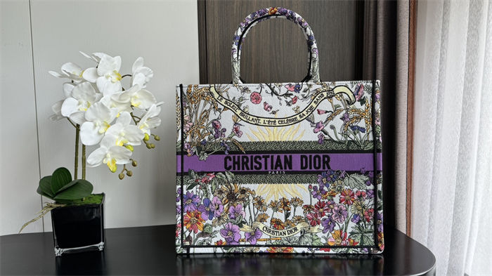 LARGE Dior BOOK TOTE Dior 4 Saisons Été Soleil Embroidery High