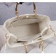 LADY 95.22 LARGE BAG Cannage Calfskin White High