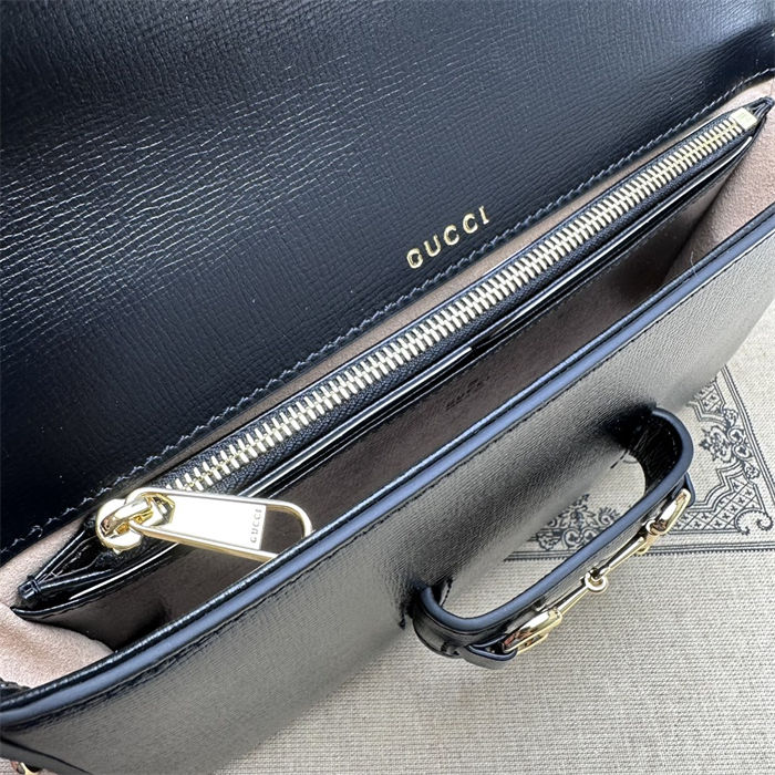 GUCCI HORSEBIT 1955 MINI BAG 752002 Leather Black High