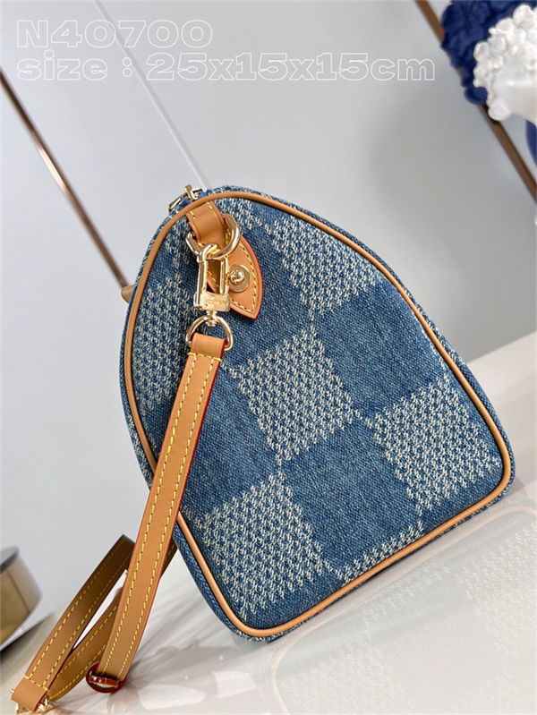 Louis Vuitton Speedy Bandouliere 25 Bag Damier Denim N40700 High