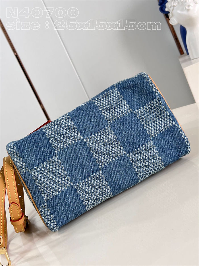 Louis Vuitton Speedy Bandouliere 25 Bag Damier Denim N40700 High