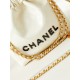 Chanel 22 MINI HANDBAG Shiny Calfskin White & Gold-Tone Metal AS3980 High