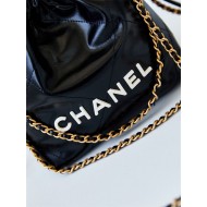 Chanel 22 MINI HANDBAG Shiny Calfskin Black & Gold-Tone Metal AS3980 High