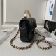 Chanel MINI FLAP BAG WITH TOP HANDLE AS4847 Lambskin, Resin & Gold-Tone Metal Black A