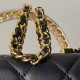 Chanel MINI FLAP BAG WITH TOP HANDLE AS4847 Lambskin, Resin & Gold-Tone Metal Black A