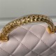 Chanel MINI FLAP BAG WITH TOP HANDLE AS4847 Lambskin, Resin & Gold-Tone Metal Pink A