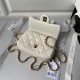 Chanel MINI FLAP BAG WITH TOP HANDLE AS4847 Lambskin, Resin & Gold-Tone Metal White A