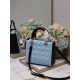 Two-Tone Medium Lady Dior Bag Two-Tone Cannage Lambskin Sky Blue and Black High