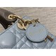 Two-Tone Mini Lady Dior Bag Two-Tone Cannage Lambskin Sky Blue and Steel Gray High