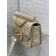 Small Dior Jolie Top Handle Bag Cannage Calfskin Beige High