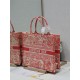 LARGE Dior BOOK TOTE Toile de Jouy Reverse Embroidery Pink High