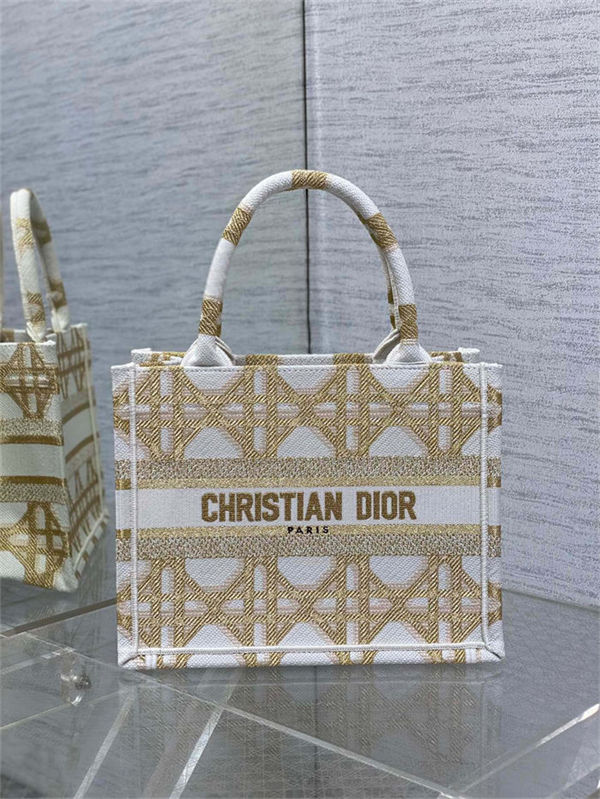 SMALL Dior BOOK TOTE Macrocannage Embroidery High