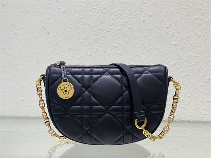 Diorstar Callisto Bag Macrocannage Lambskin Black High