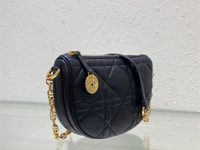 Diorstar Callisto Bag Macrocannage Lambskin Black High