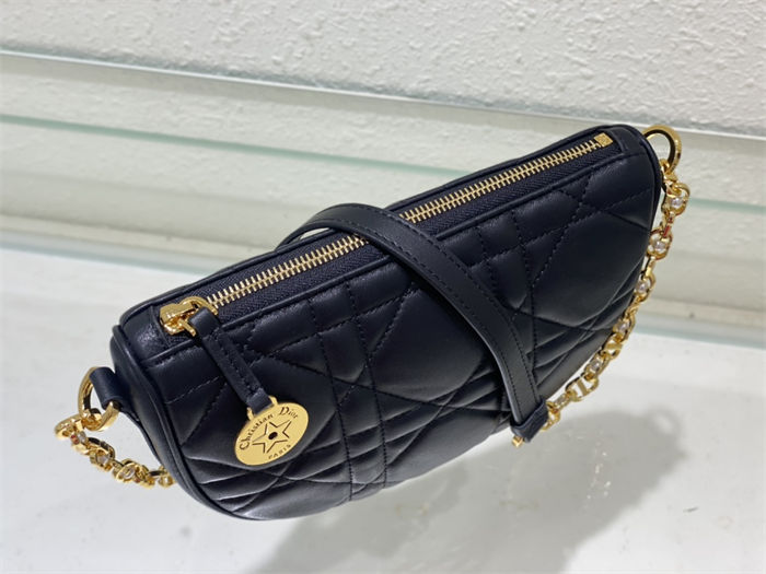 Diorstar Callisto Bag Macrocannage Lambskin Black High