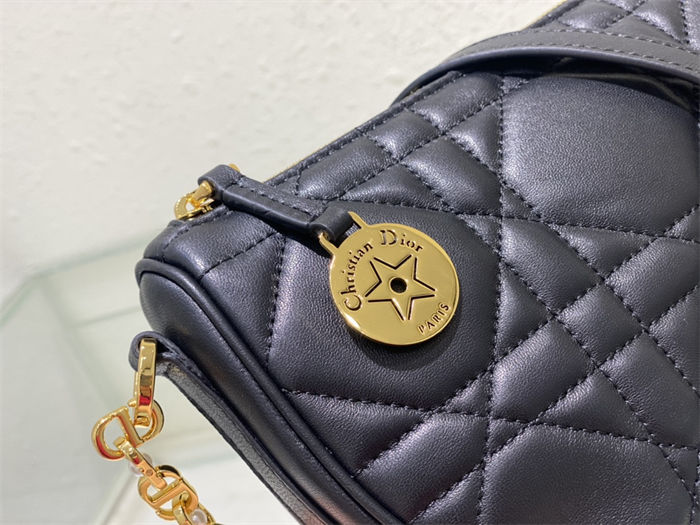 Diorstar Callisto Bag Macrocannage Lambskin Black High