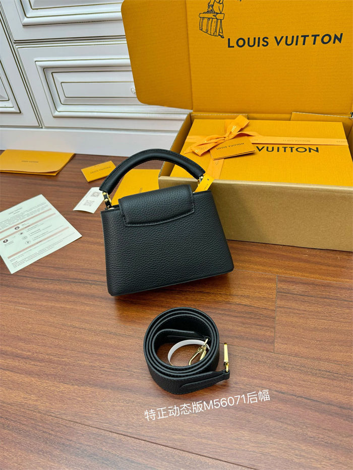 Louis Vuitton CAPUCINES MINI Taurillon Leather Black M56071 Top