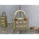 MINI LADY Dior BAG Cannage Lambskin Iridescent Metallic Gold-Tone High