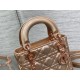 MINI LADY Dior BAG Cannage Lambskin Iridescent Metallic Rose Gold-Tone High