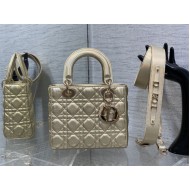 SMALL LADY Dior MY ABCDior BAG Cannage Lambskin Iridescent Metallic Gold-Tone High