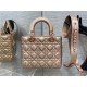 SMALL LADY Dior MY ABCDior BAG Cannage Lambskin Iridescent Metallic Rose Gold-Tone High