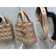 SMALL LADY Dior MY ABCDior BAG Cannage Lambskin Iridescent Metallic Rose Gold-Tone High