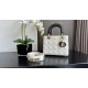 Two-Tone Small Lady Dior Bag Two-Tone Cannage Lambskin Latte and Black High