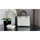 Two-Tone Small Lady Dior Bag Two-Tone Cannage Lambskin Latte and Black High