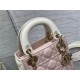 Two-Tone Mini Lady Dior Bag Two-Tone Cannage Lambskin Latte and Powder Pink High