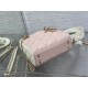 Two-Tone Mini Lady Dior Bag Two-Tone Cannage Lambskin Latte and Powder Pink High