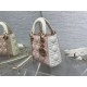 Two-Tone Mini Lady Dior Bag Two-Tone Cannage Lambskin Latte and Powder Pink High