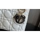 Two-Tone Mini Lady Dior Bag Two-Tone Cannage Lambskin Latte and Black High