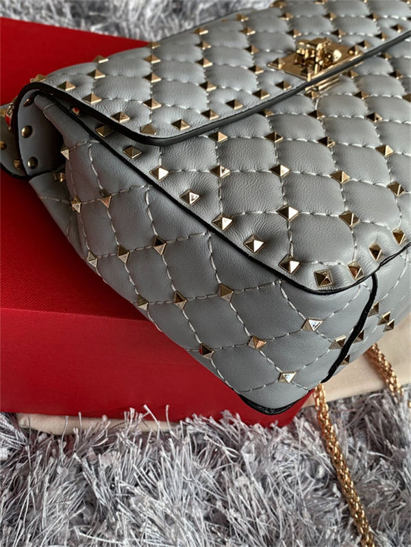 Valentino Spike Medium Bag Lambskin Pale Blue High