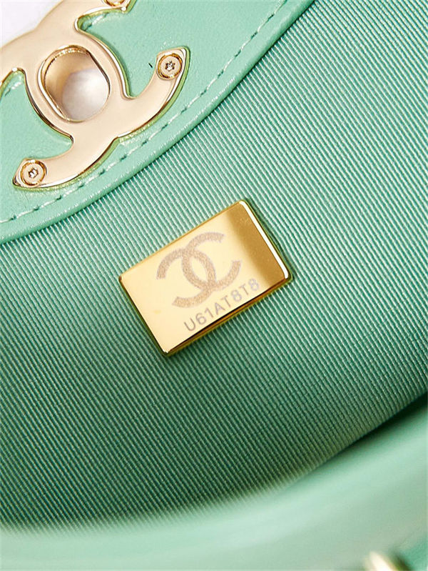 Chanel 31 SHOPPING BAG Mini AS4133 Shiny Lambskin & Gold-Tone Metal Green A