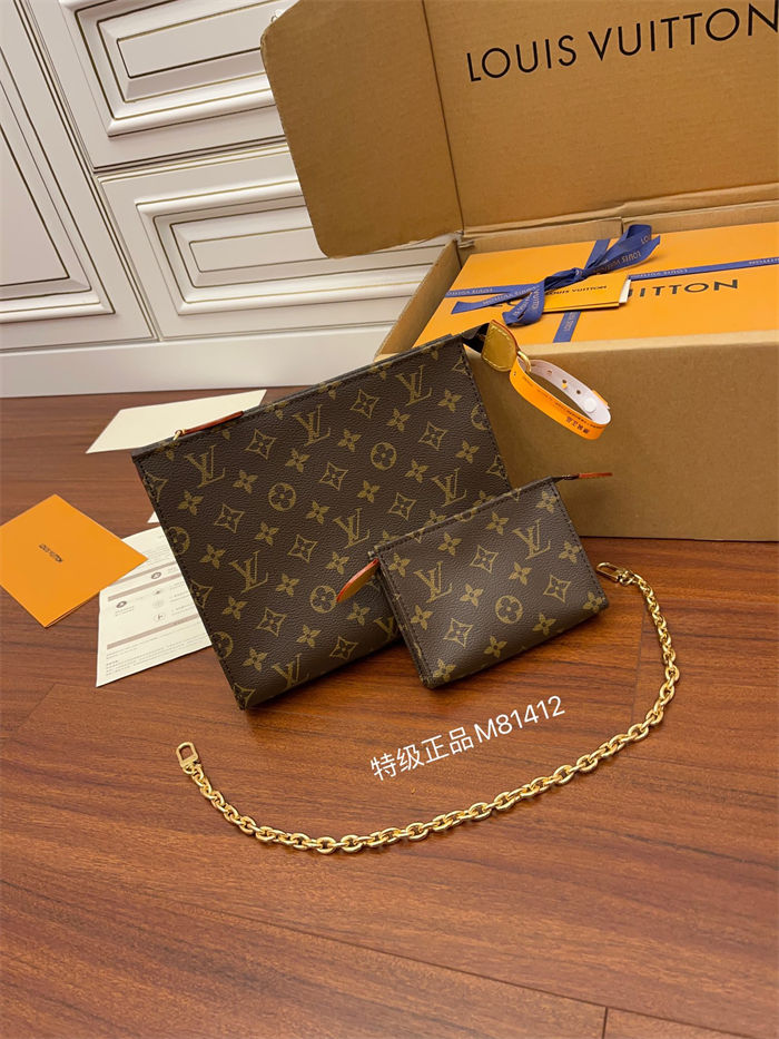 Louis Vuitton Toiletry Pouch On Chain Monogram coated canvas M81412 Top