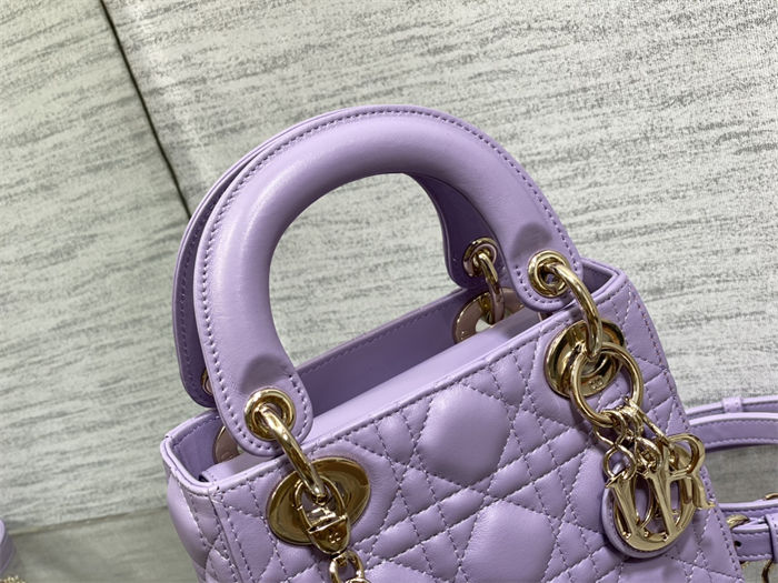 MINI LADY Dior BAG Cannage Lambskin Gold Metal Lilac High