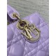 LADY D-JOY BAG SMALL Cannage Lambskin Lilac High