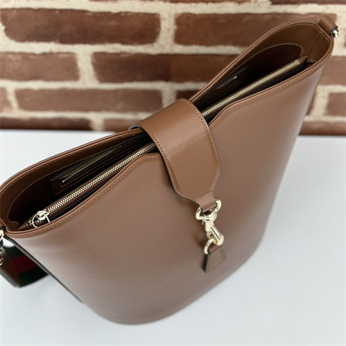 Gucci MEDIUM BUCKET SHOULDER BAG Leather 782904 Brown High